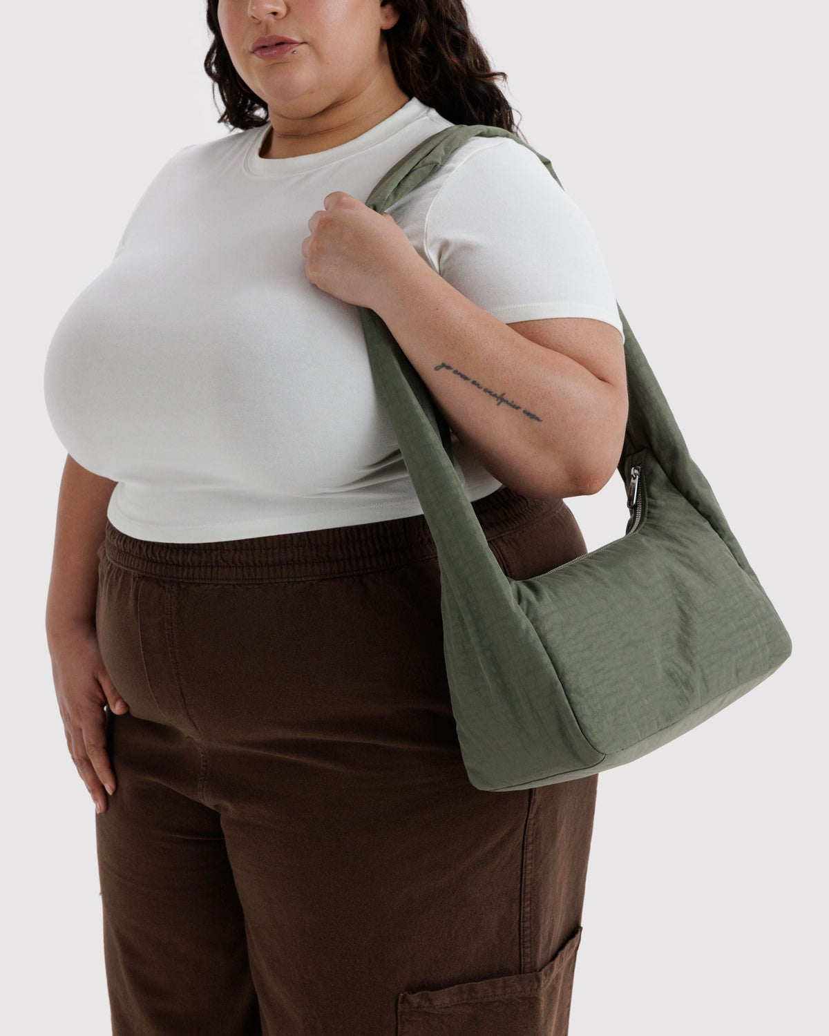 Easy Day to Night Carry - Nylon Meringue Bag in Caper