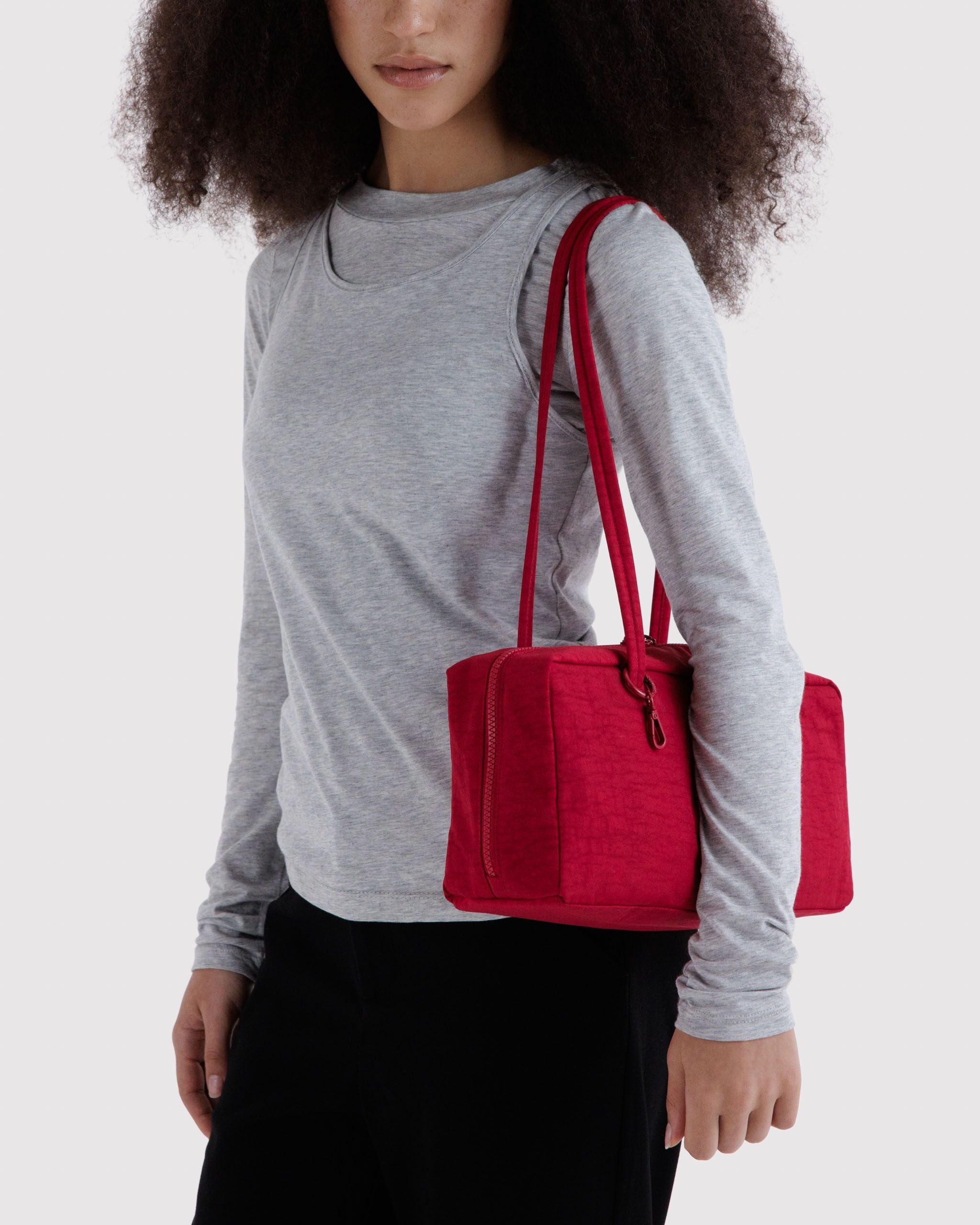 Easy Day to Night Carry - Nylon Bowler Bag in Cherry