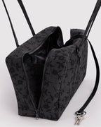 Medium Nylon Bowler Bag in Charcoal Ditsy Floral - Easy Style