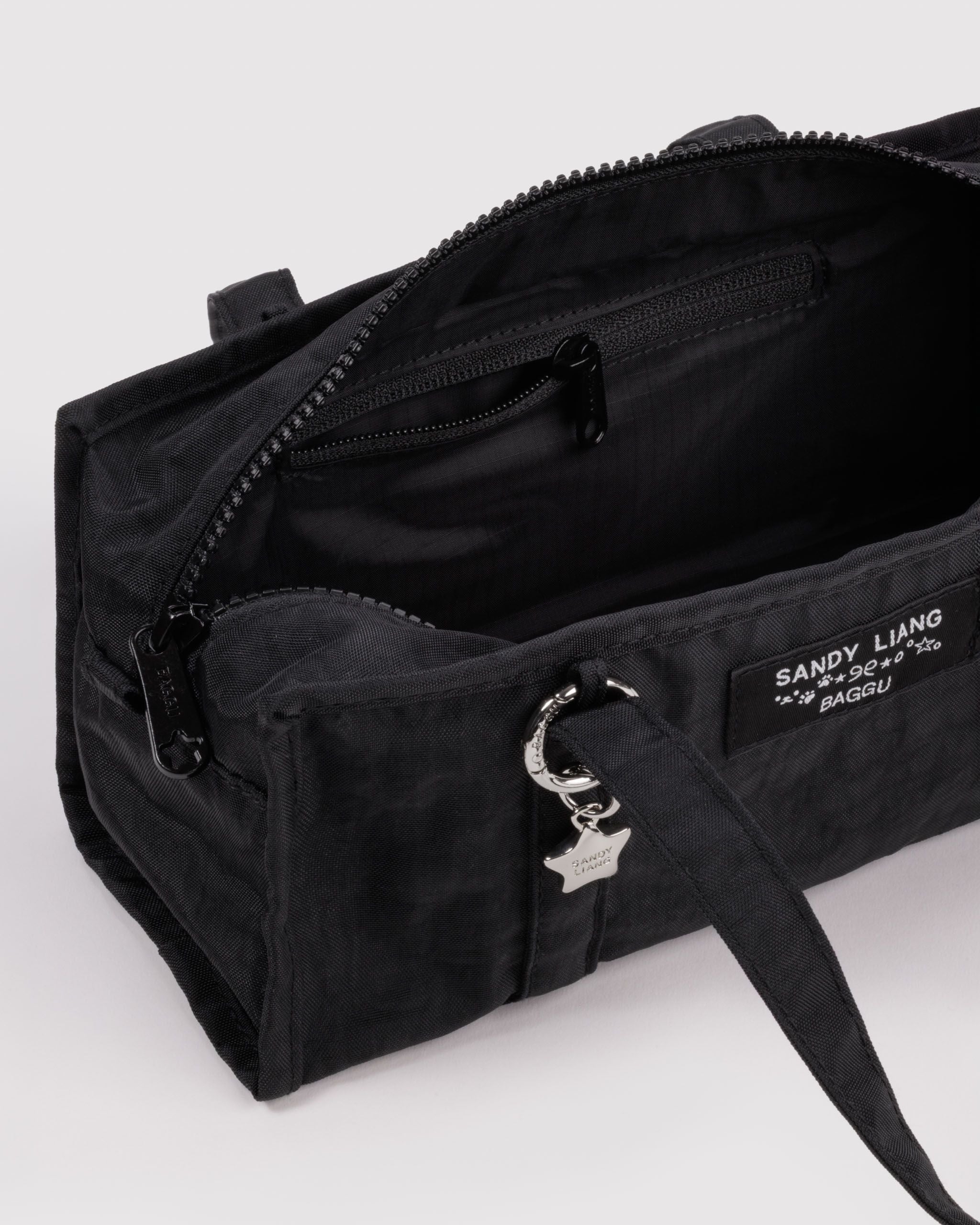 Lightweight Reusable Essential - Mini Nylon Market Bag in Black