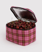 Everyday Food Storage - Puffy Lunch Bag in Azalea Pink Tartan