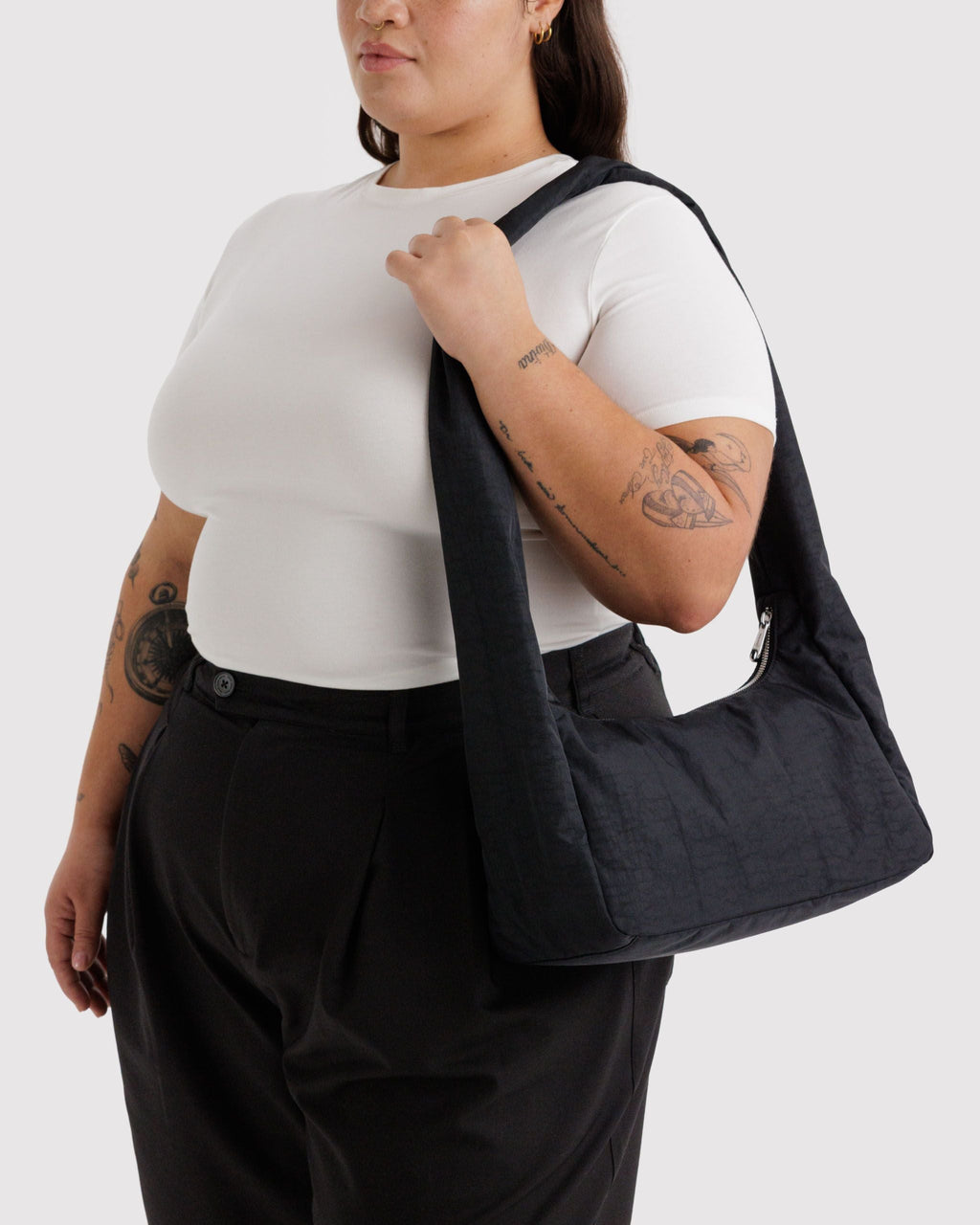 Easy Day to Night Carry - Nylon Meringue Bag in Black
