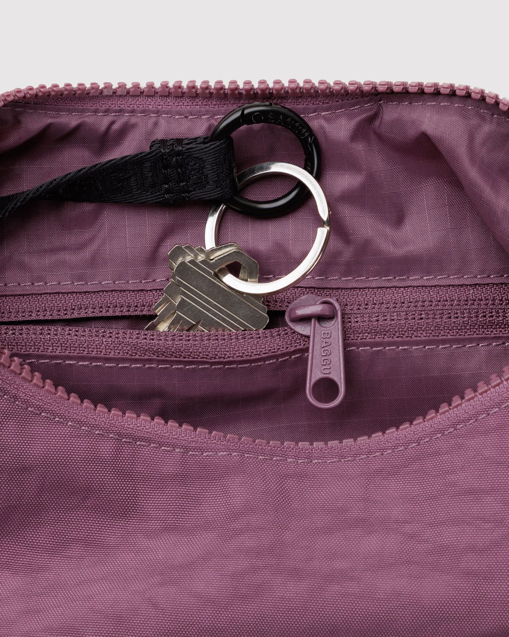 Easy Day to Night Carry - Small Nylon Crescent Bag in Wild Plum