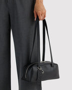 Easy Day to Night Carry - Small Recycled Leather Bowler Bag in Black