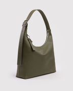 Easy Day to Night Carry - Recycled Leather Shoulder Bag in Loden