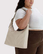 Easy Day to Night Carry - Recycled Leather Shoulder Bag in Stone