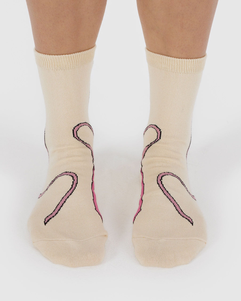 Soft Daily Essential - Crew Sock in Pink Bow