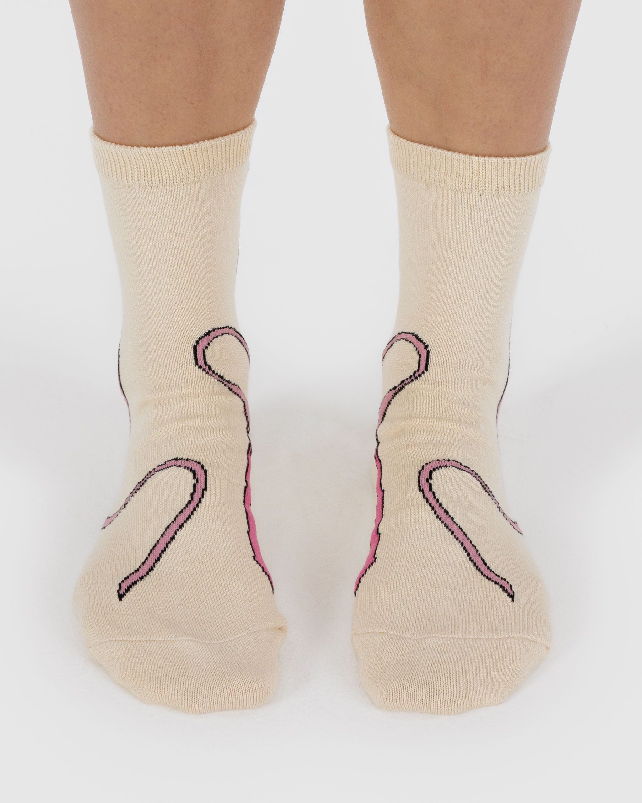 Soft Daily Essential - Crew Sock in Pink Bow