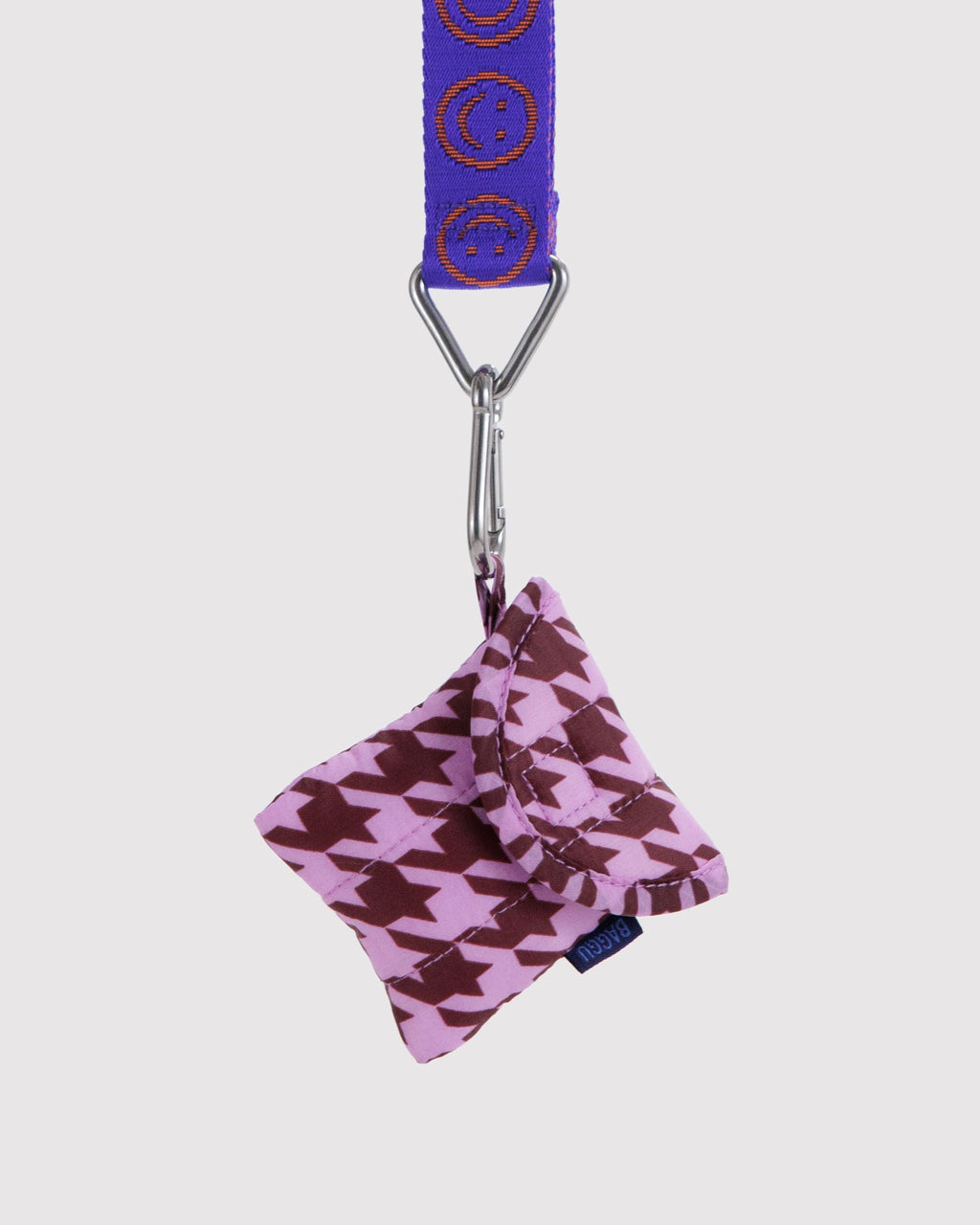 Padded Everyday Protection - Puffy Earbuds Case in Pink Houndstooth