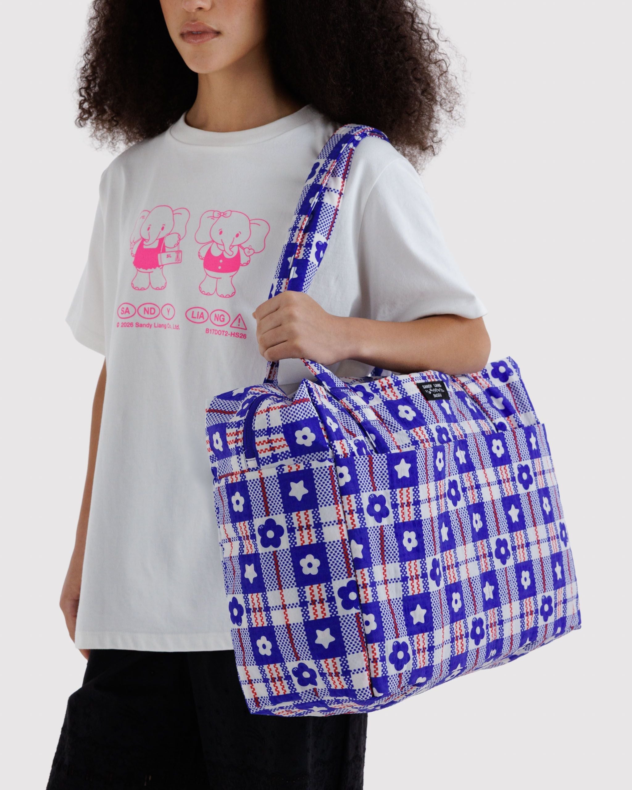 Lightweight Trip Companion - Cloud Carry-On in Market Plaid Blue