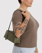 Easy Day to Night Carry - Small Recycled Leather Bowler Bag in Loden