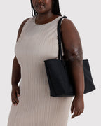 Flexible Daily Tote - Medium Nylon Reversible Tote in Black Mix