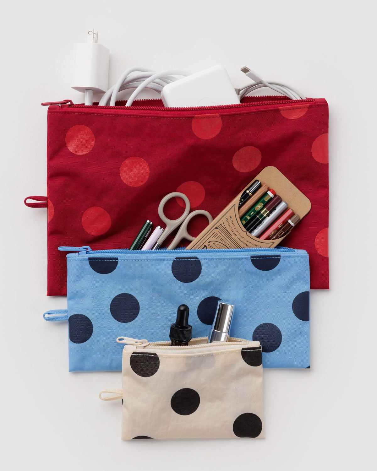 Organized Travel Essential - Flat Pouch Set in Polka Dot Mix