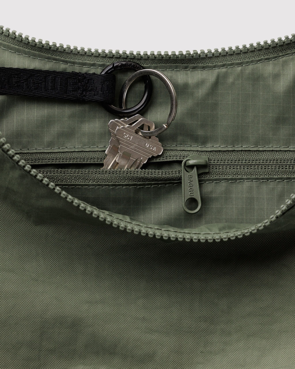 Easy Day to Night Carry - Medium Nylon Crescent Bag in Caper