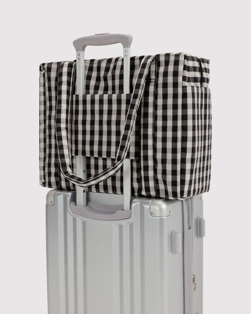 Small Cloud Carry-On in Black and Cream Gingham - Easy Style