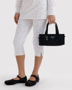 Lightweight Reusable Essential - Mini Nylon Market Bag in Black