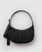 Medium Nylon Crescent Bag - Charcoal Ditsy Floral