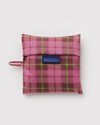 Lightweight Reusable Essential - Standard Baggu in Azalea Pink Tartan
