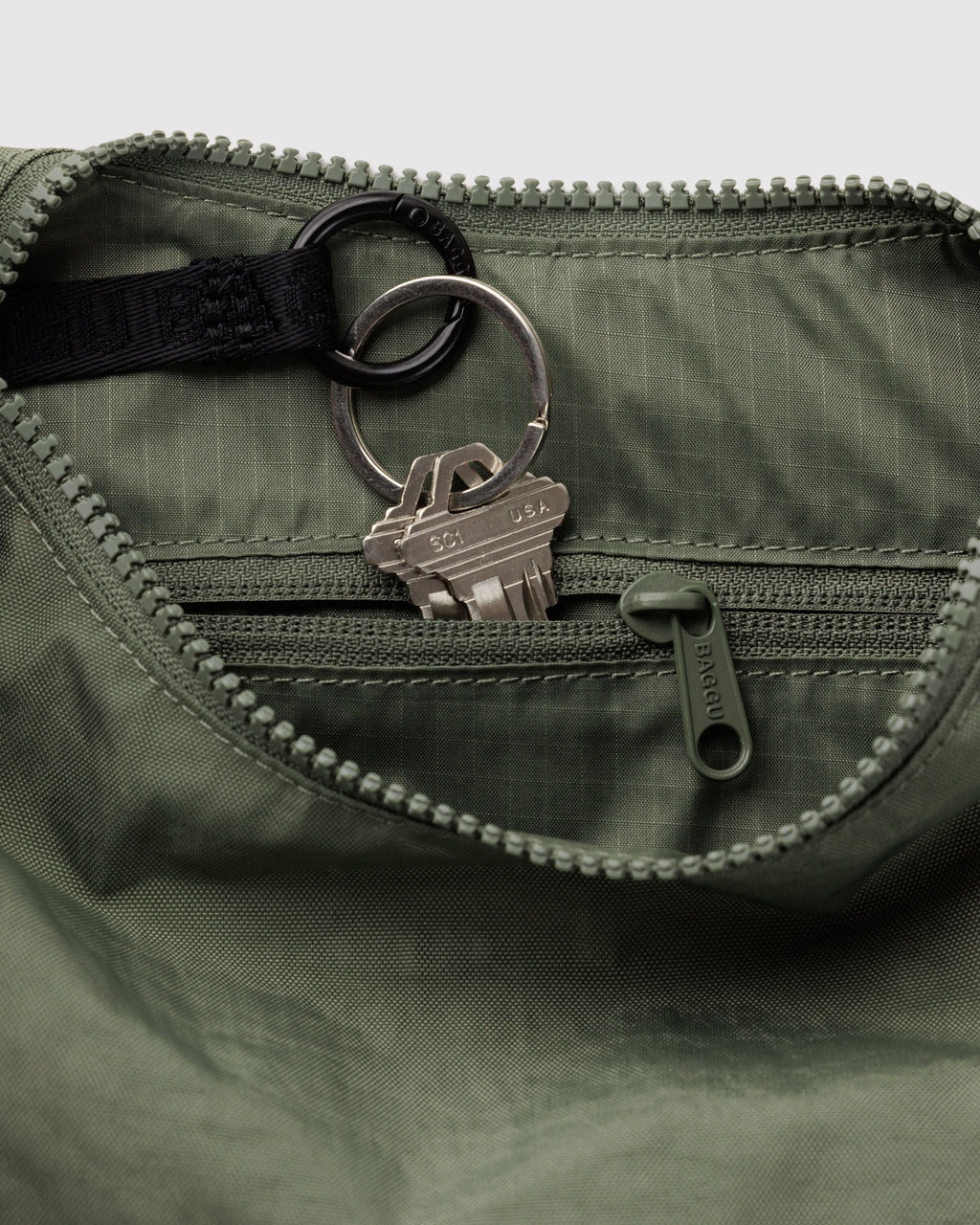 Easy Day to Night Carry - Small Nylon Crescent Bag in Caper