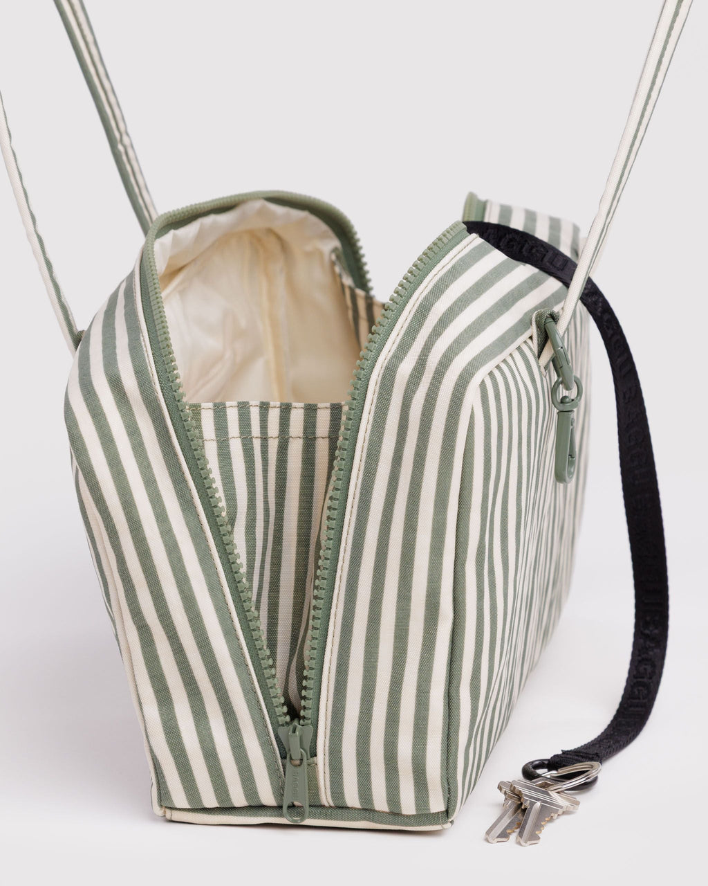 Easy Day to Night Carry - Nylon Bowler Bag in Sage Stripe