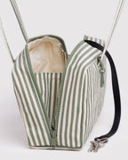 Easy Day to Night Carry - Nylon Bowler Bag in Sage Stripe