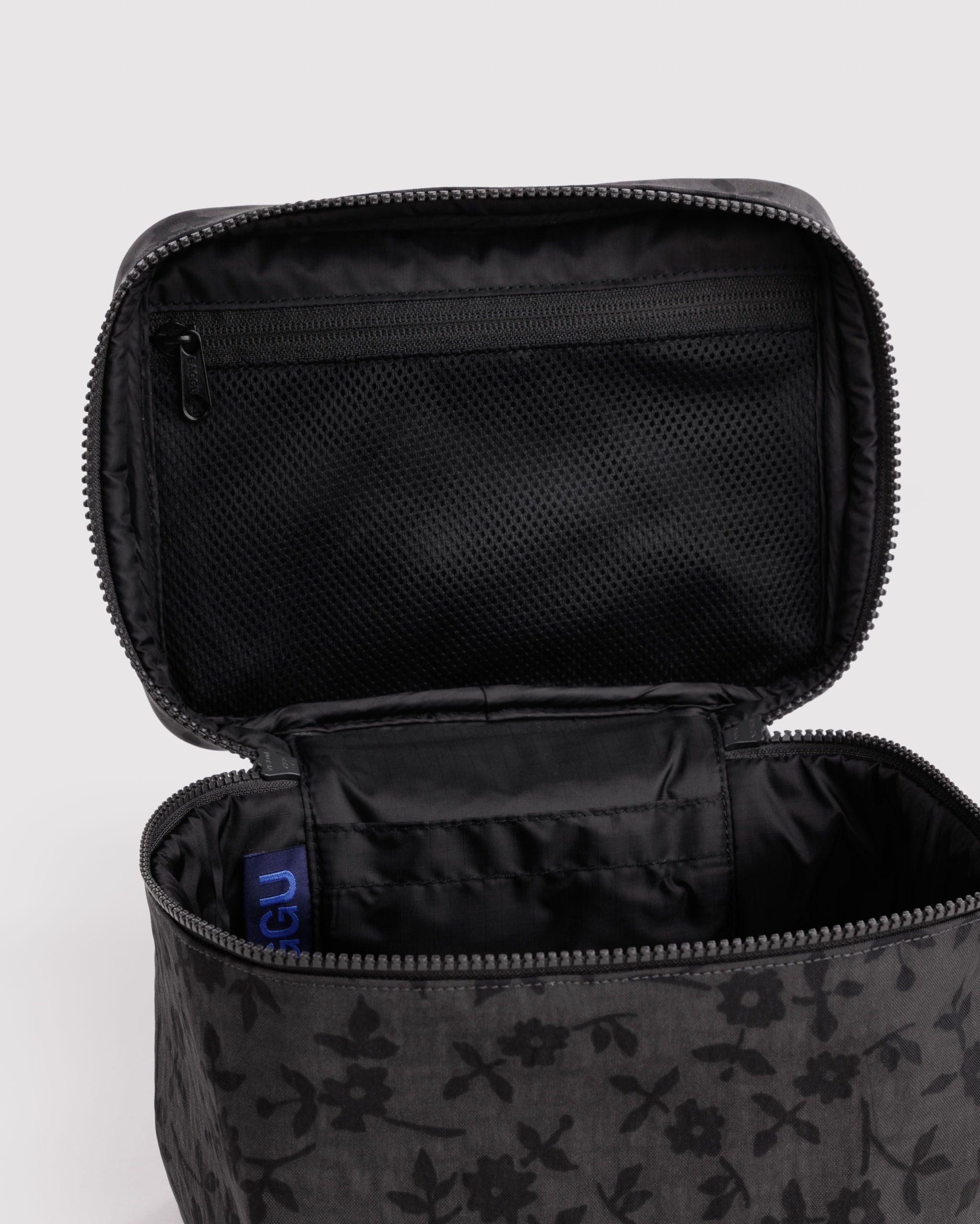Large Cosmetic Case in Charcoal Ditsy Floral - Easy Style