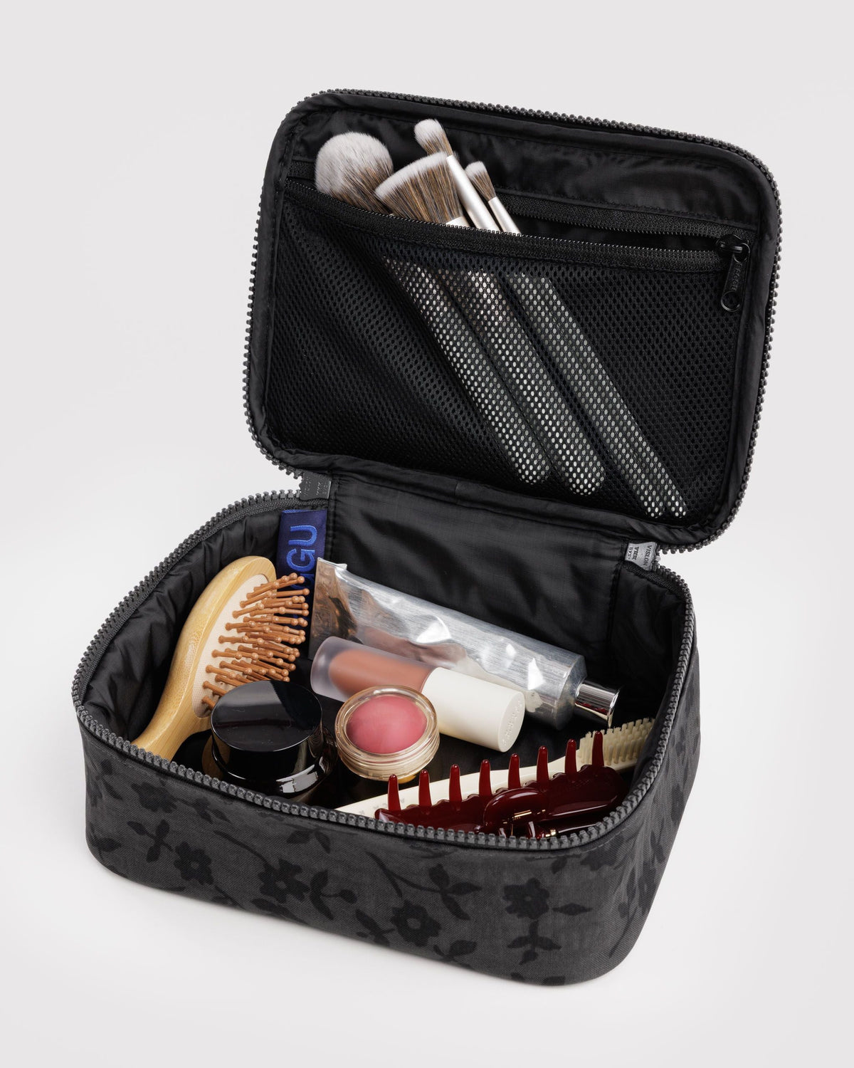 Small Cosmetic Case in Charcoal Ditsy Floral - Easy Style