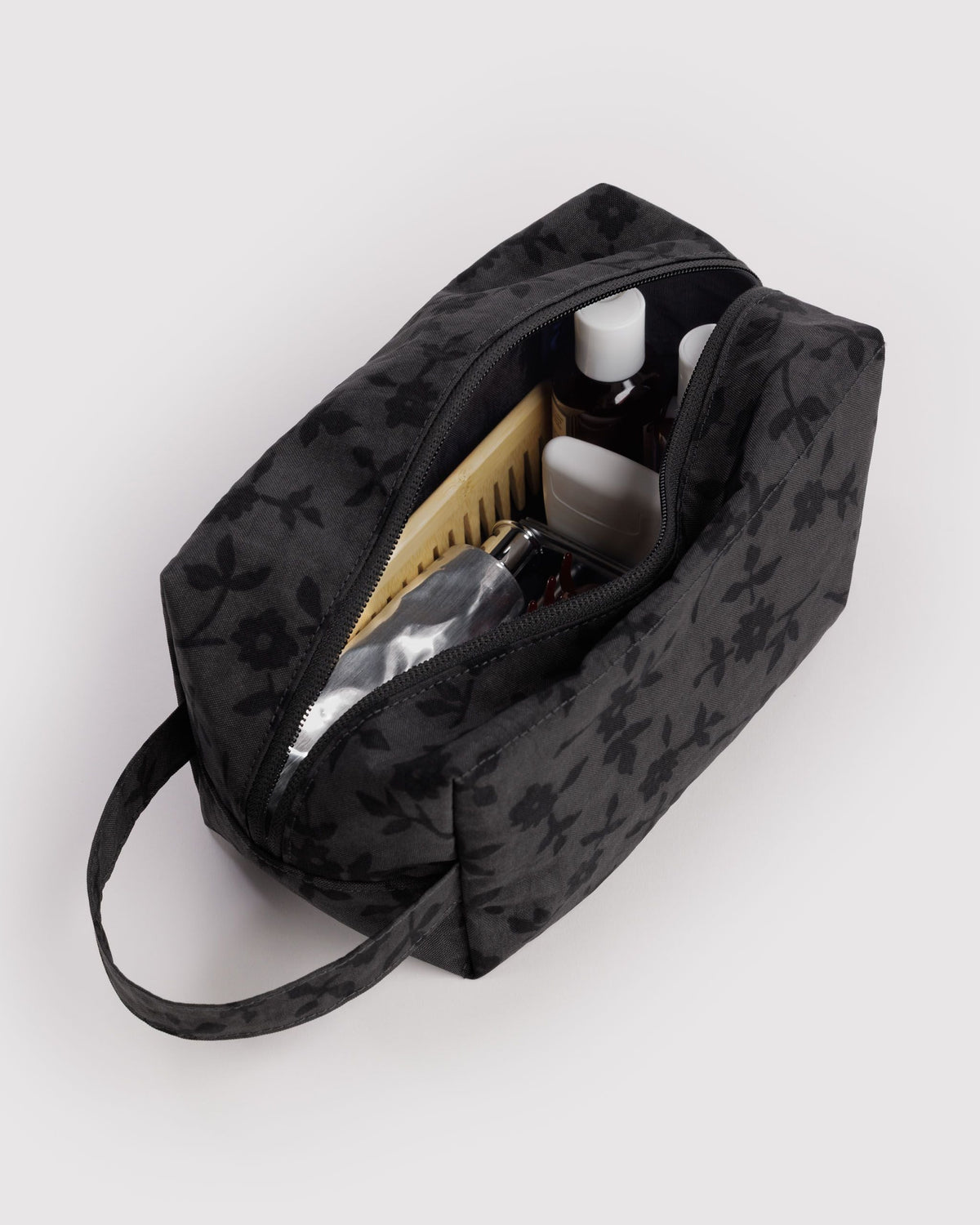 Organized Travel Essential - Dopp Kit in Charcoal Ditsy Floral