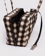 Medium Nylon Bowler Bag - Sale in Blurred Gingham Brown - Easy Style