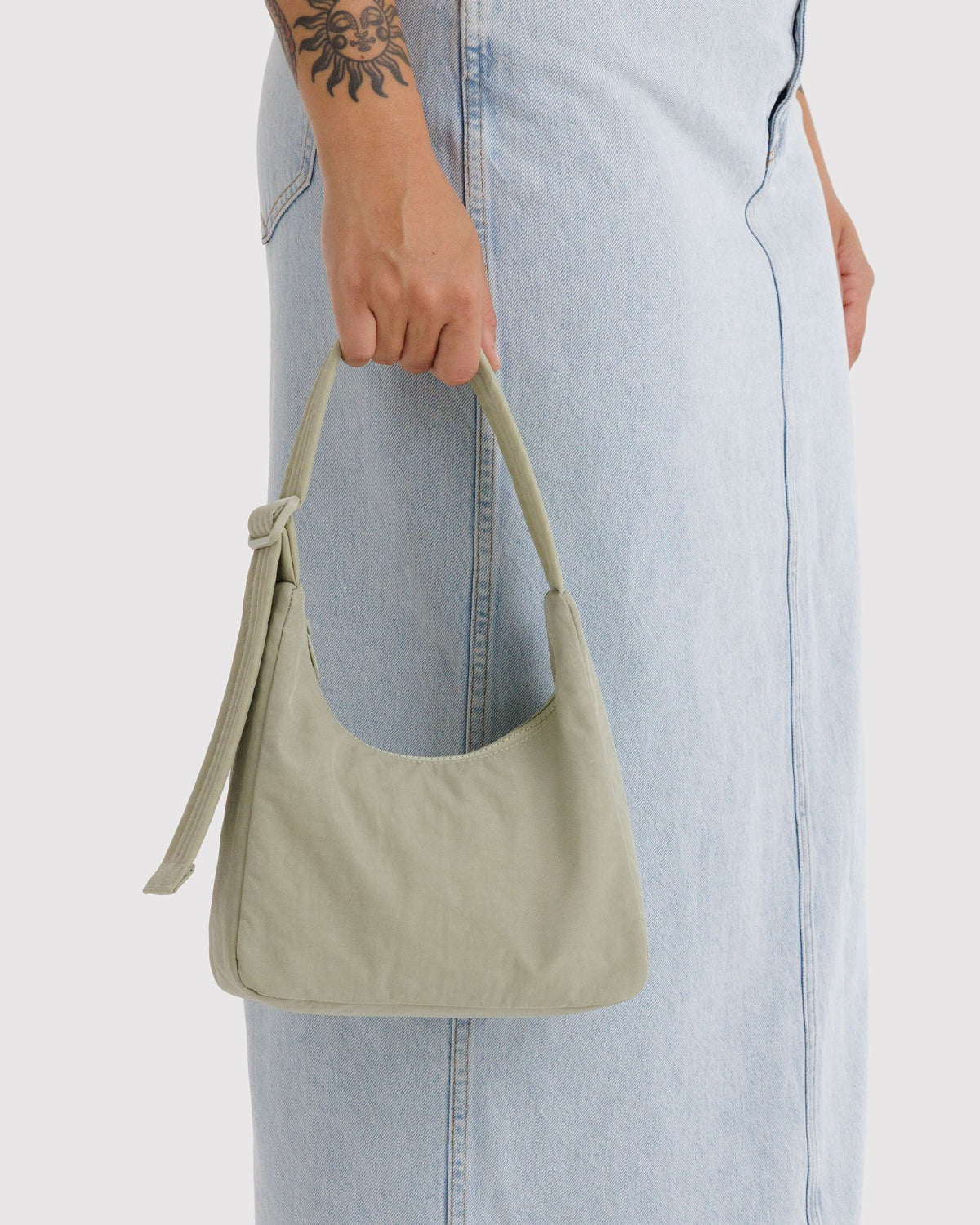 Easy Day to Night Carry - Mini Nylon Shoulder Bag - Sale in Celadon