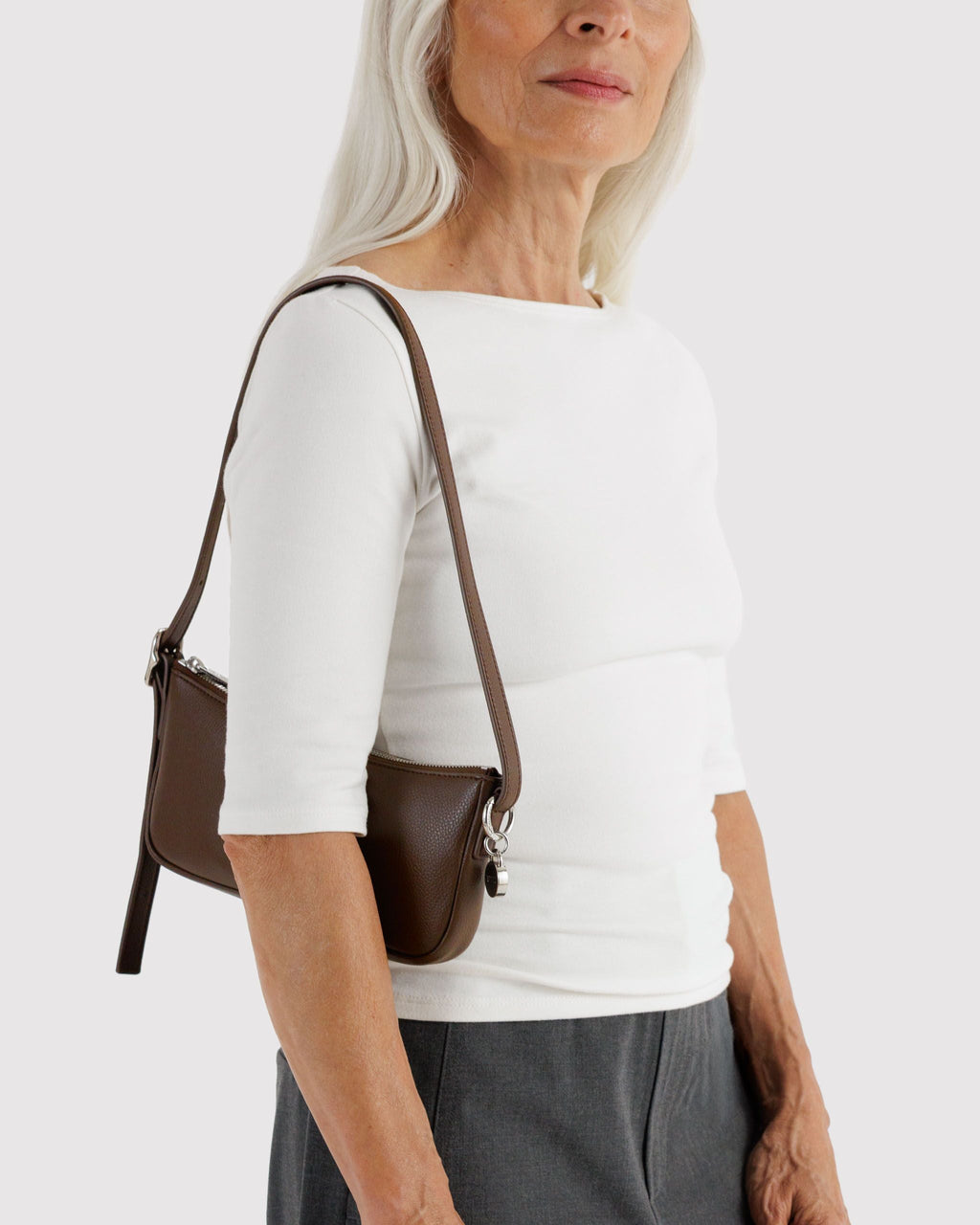 Easy Day to Night Carry - Recycled Leather Pochette in Brown