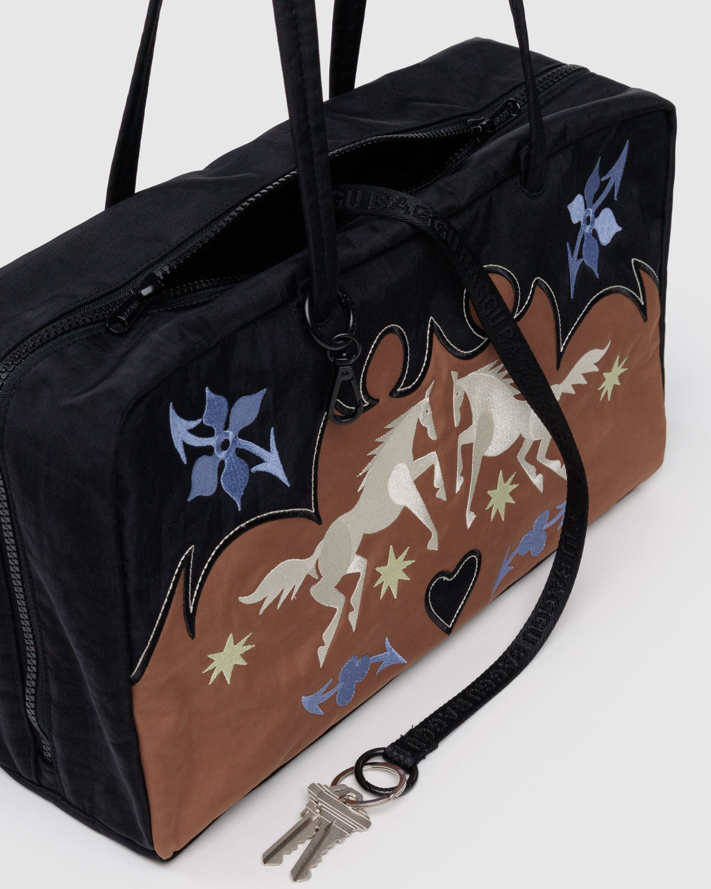 Medium Nylon Bowler Bag - Sale in Western Applique - Easy Style