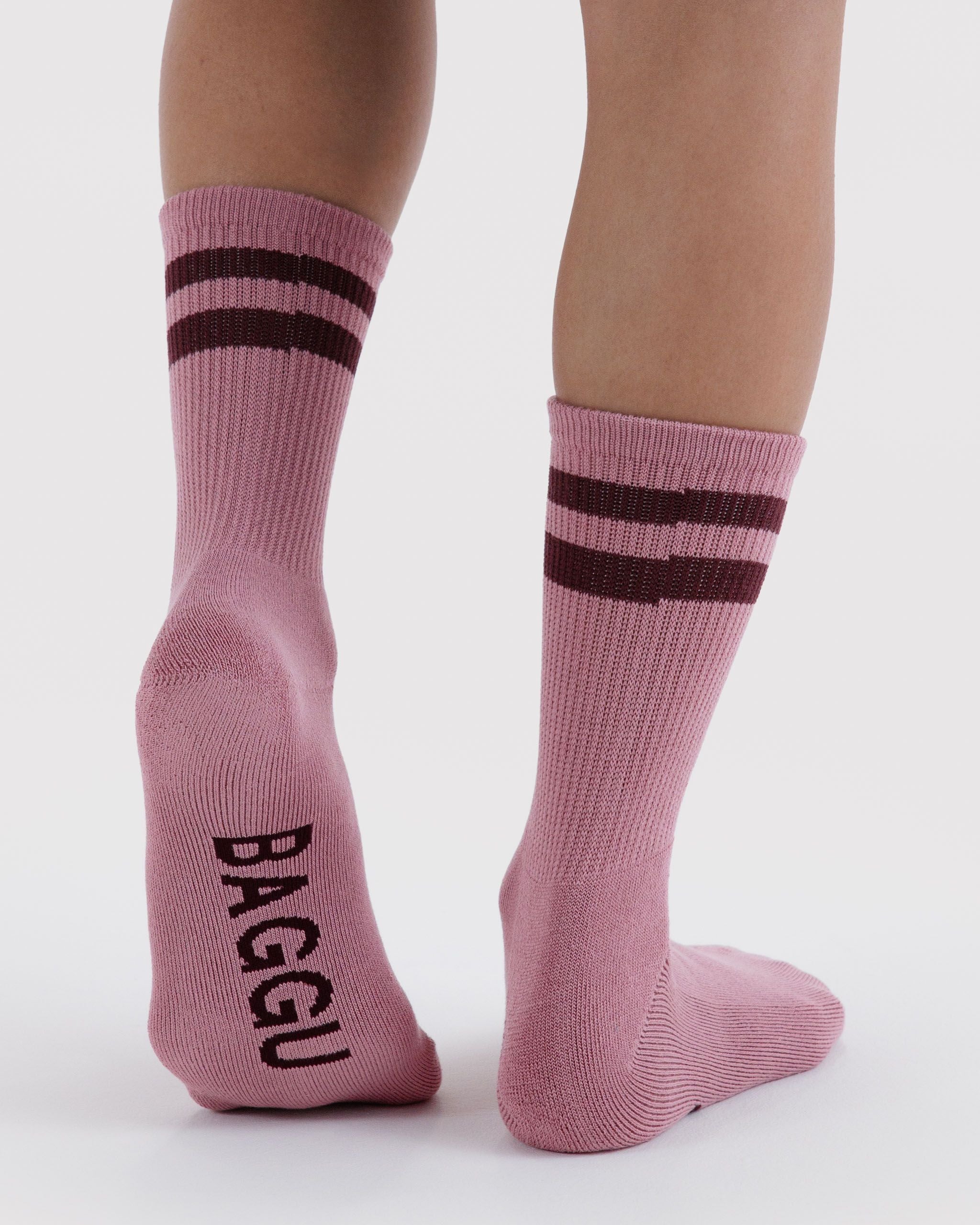 Soft Daily Essential - Ribbed Sock in Wild Plum Stripe