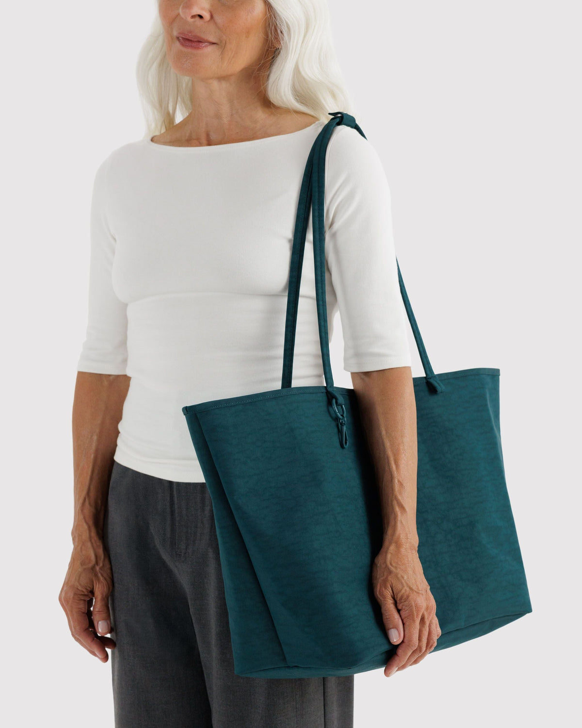 Flexible Daily Tote - Large Nylon Reversible Tote in Deep Sea Mix