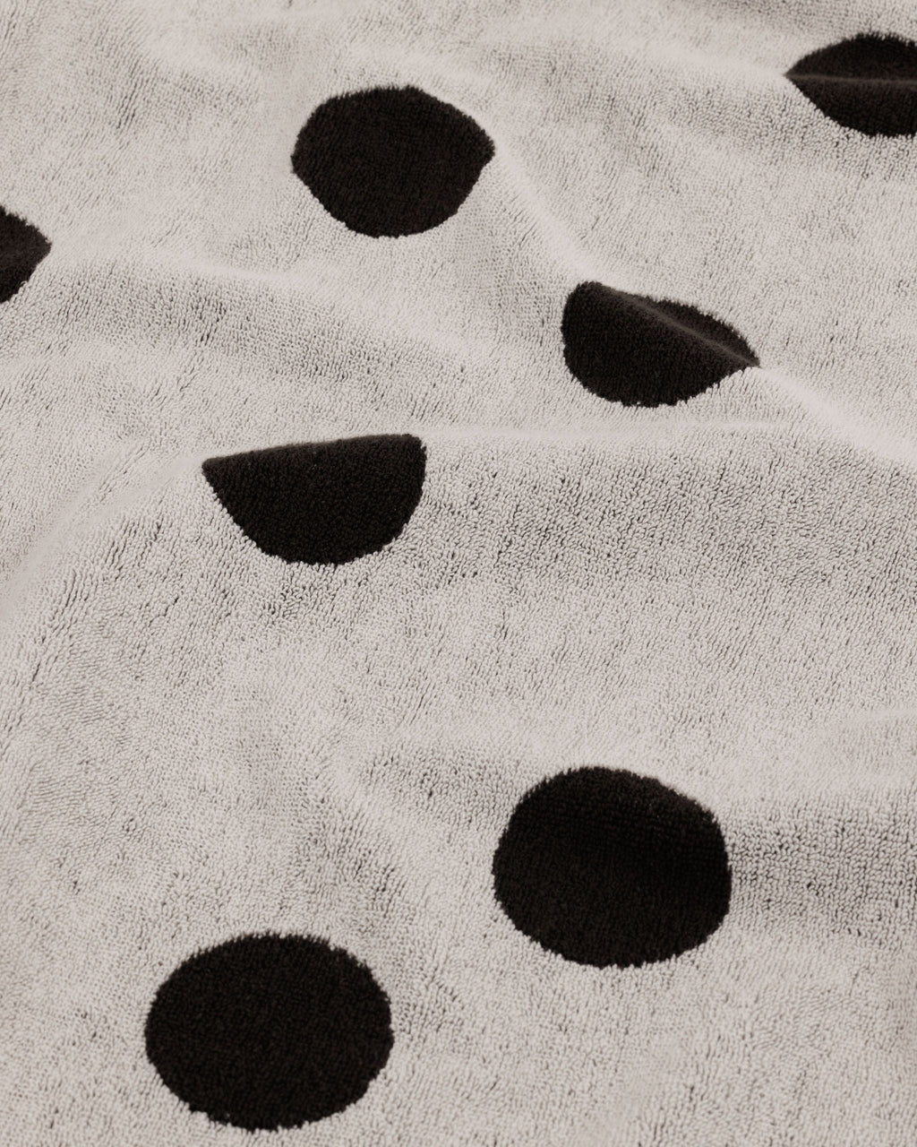 Comfortable Daily Towel - Bath Towel in Cream and Black Polka Dot