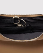 Practical Daily Storage - Small Recycled Leather Flat Crescent in Dune