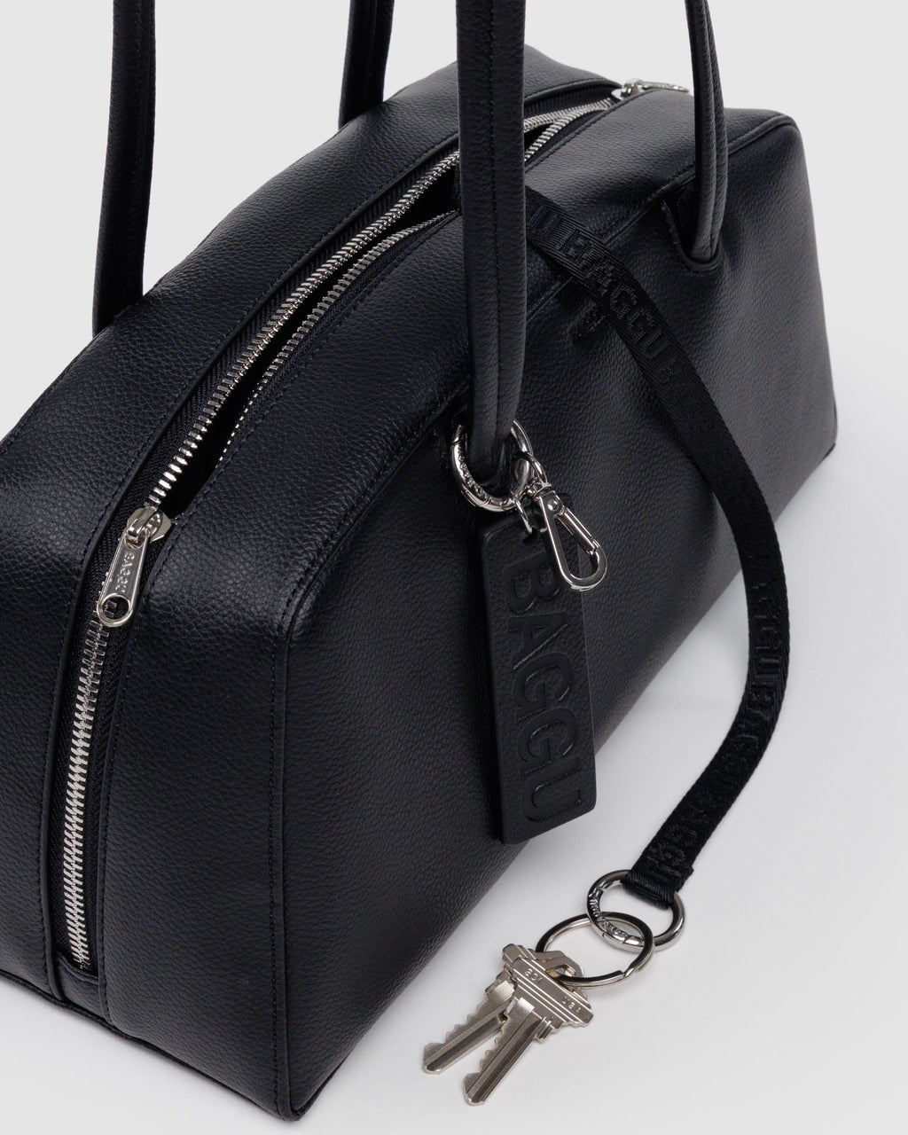 Easy Day to Night Carry - Recycled Leather Bowler Bag in Black