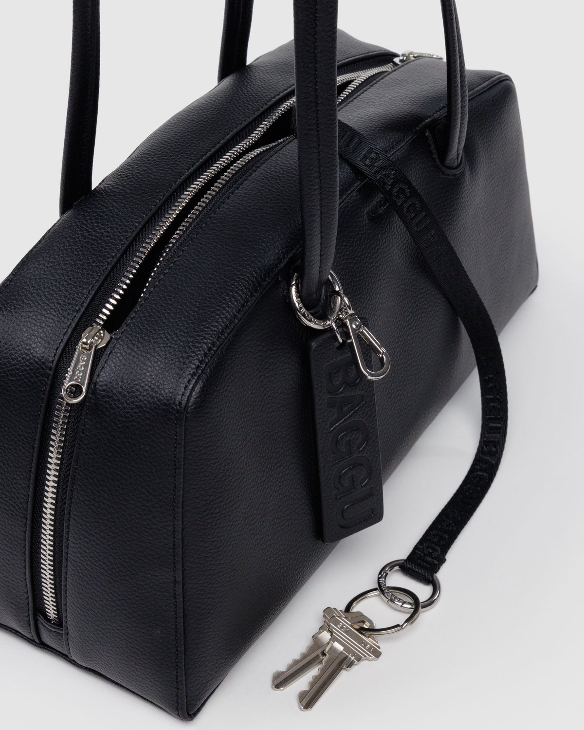 Easy Day to Night Carry - Recycled Leather Bowler Bag in Black