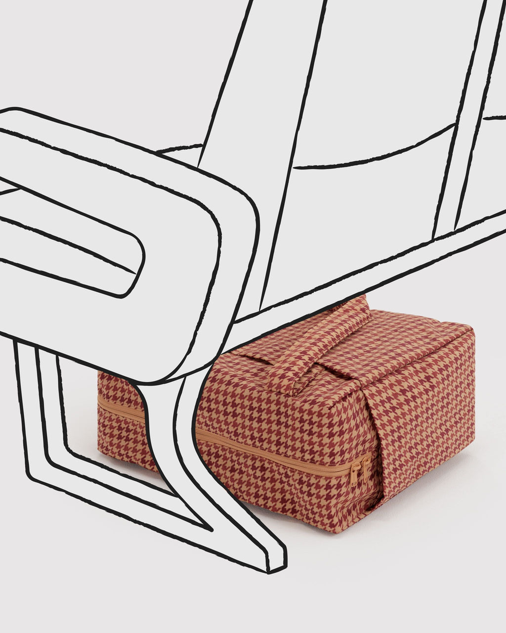 Lightweight Trip Companion - Small Cloud Carry-On in Tan Houndstooth