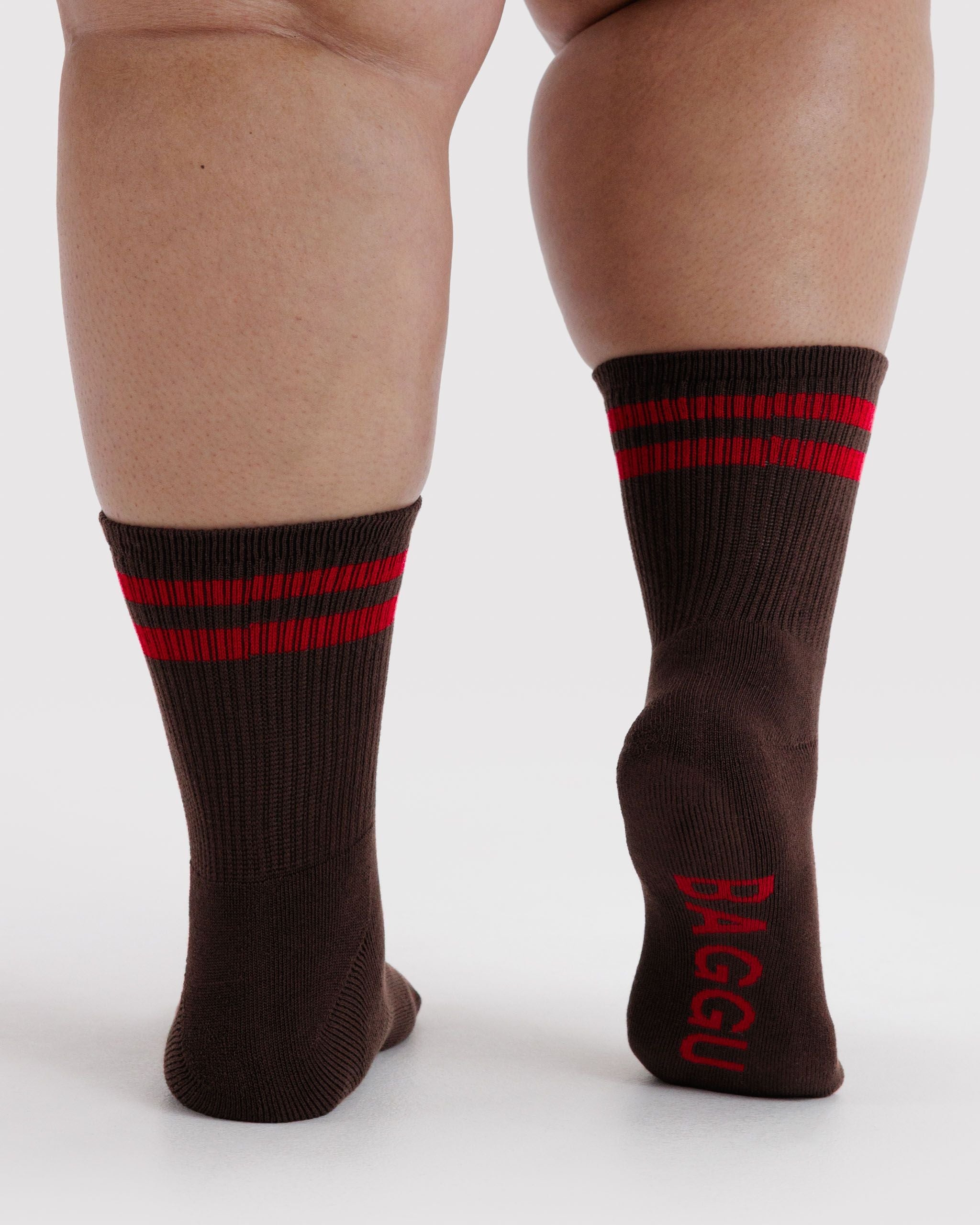 Soft Daily Essential - Ribbed Sock in Coffee Stripe
