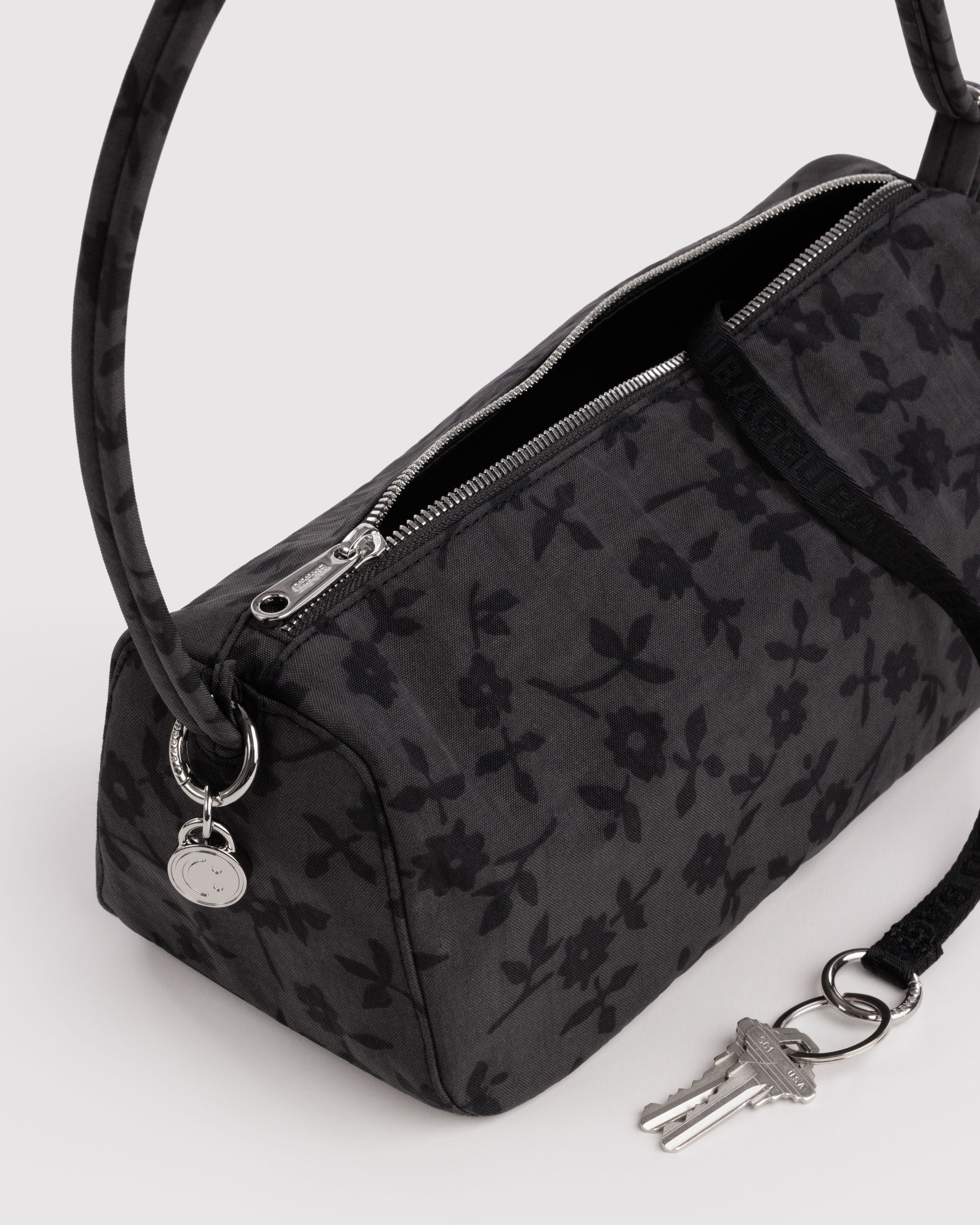 Easy Day to Night Carry - Nylon Loaf Bag in Charcoal Ditsy Floral