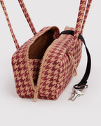 Easy Day to Night Carry - Small Nylon Bowler Bag in Tan Houndstooth