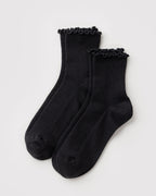 Lettuce Edge Sock Set of 2 - Black