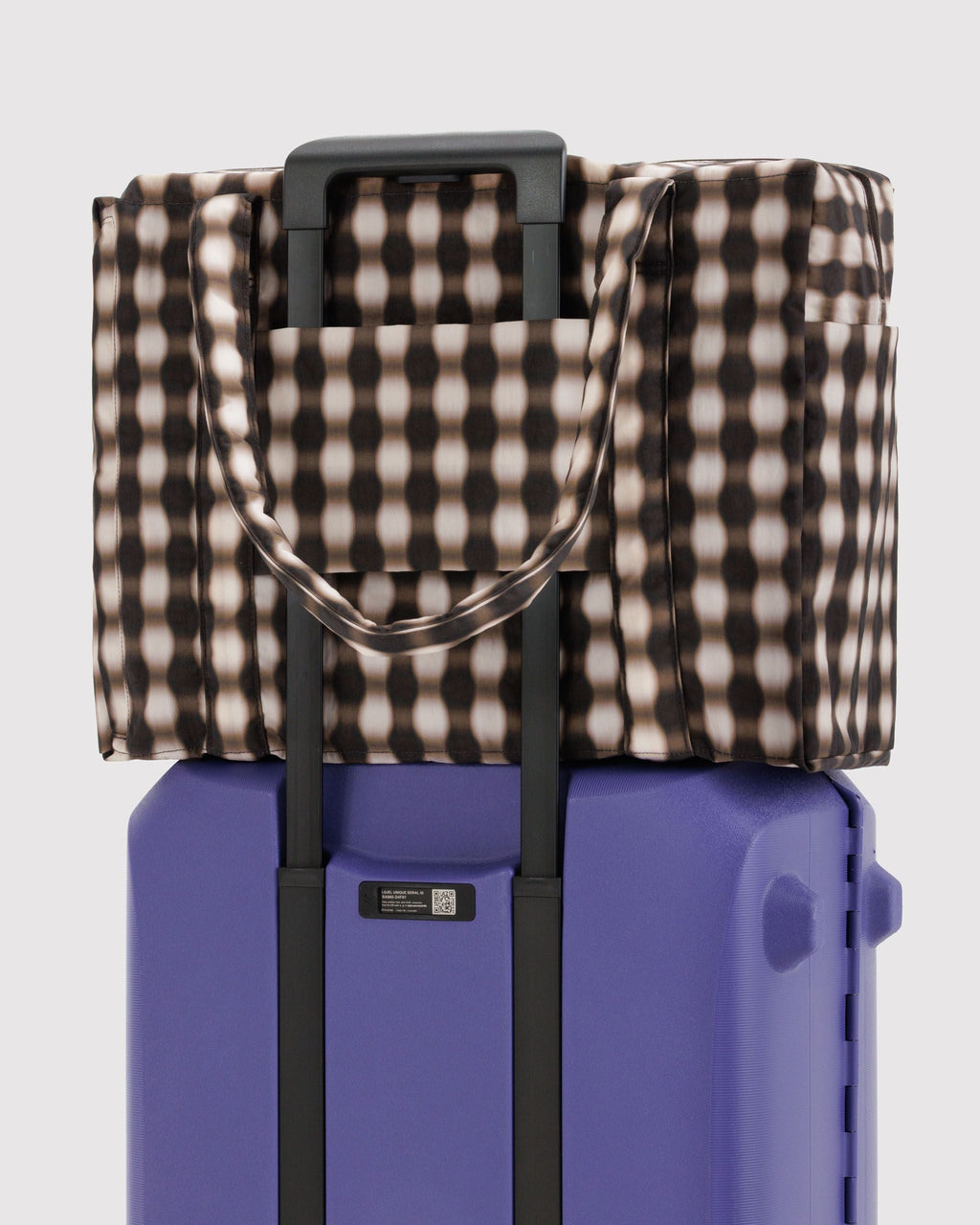 Lightweight Trip Companion - Cloud Carry-On in Blurred Gingham Brown