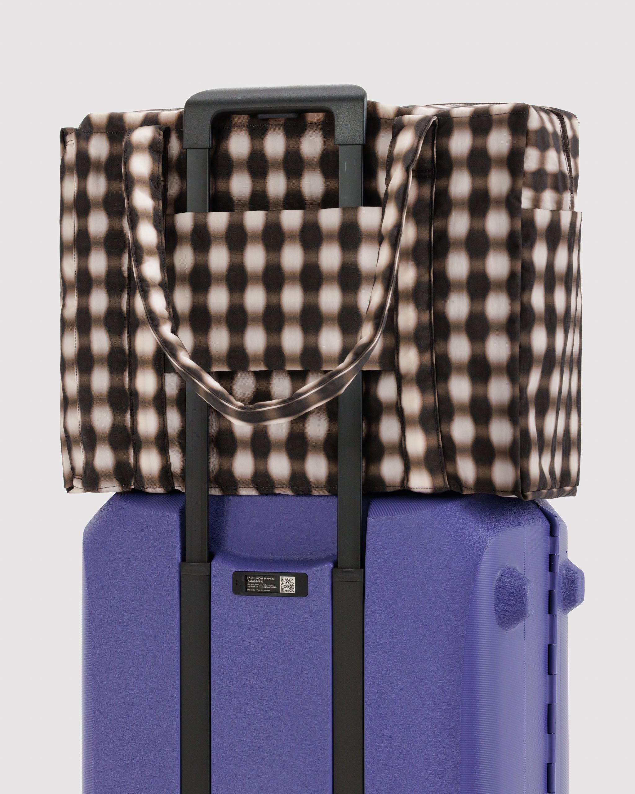 Lightweight Trip Companion - Cloud Carry-On in Blurred Gingham Brown