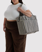 Lightweight Trip Companion - Cloud Carry-On in Black and Cream Gingham