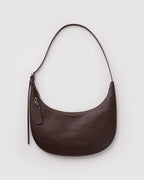 Medium Recycled Leather Flat Crescent - Brown