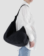 Easy Day to Night Carry - Large Nylon Crescent Bag in Black