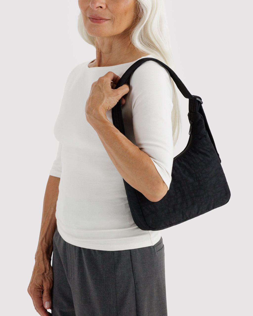 Easy Day to Night Carry - Mini Nylon Shoulder Bag in Black