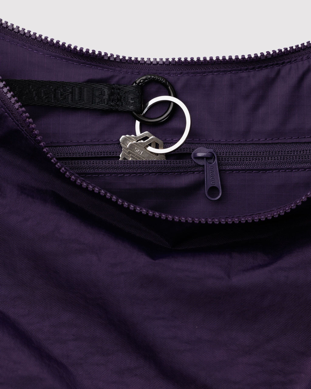 Easy Day to Night Carry - Medium Nylon Crescent Bag in Fig